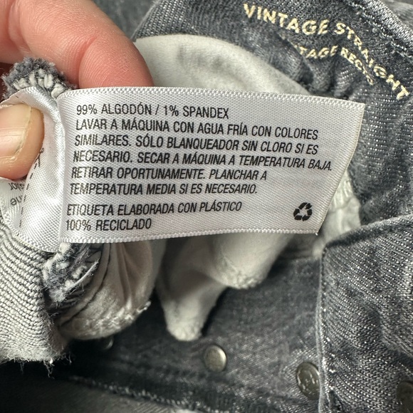 Universal Thread Women's 2 / 26R Vintage Straight Stretch Denim Jeans Black - Picture 4 of 8